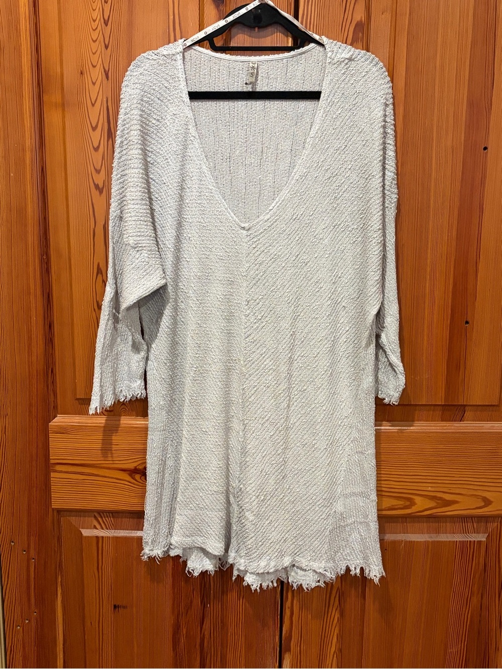XCVI Cream Lightweight V-Neck Textured Sweater Tunic